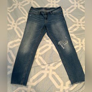 Old Navy Women's MediumRise Blue Distressed Skinny Jeans